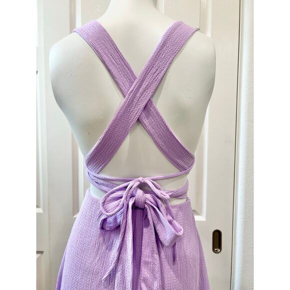 A & G by Dresscode LA Purple 2 pc Skirt and Bra top Set Spring Summer Party - Picture 5 of 7